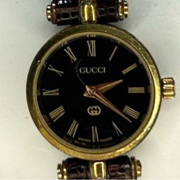 GucciโQuartz Gold-Tone Leather Calfskin Casual Brown Watch - Picture 8 of 9